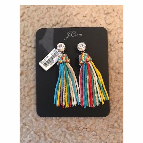 J.CREW FUN TASSEL EARRINGS MULTI G6837 - Picture 1 of 3